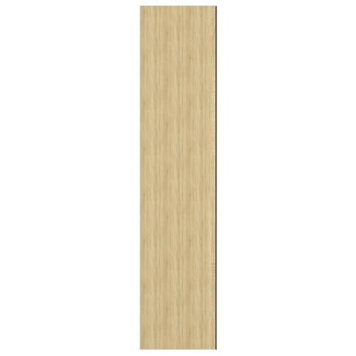 Badeværelsesskab med spejl 60x15x75 cm MDF hvid og egetræsfarvet