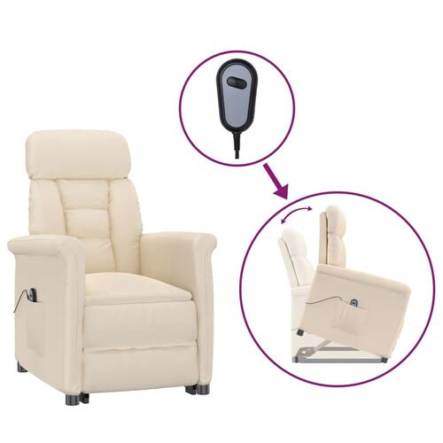 Eldrevet lænestol mikrofiberstof beige