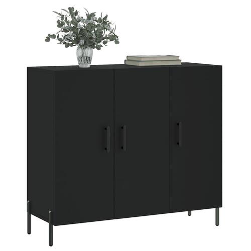 Skab 90x34x80 cm konstrueret træ sort