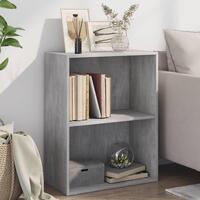 Bogreol med 2 hylder 60x30x76,5 cm konstrueret træ betongrå