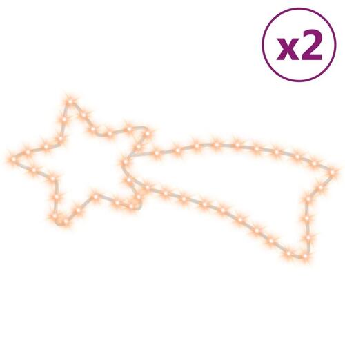 Stjerneskud 2 stk. 65x28 cm 48 LED'er varmt hvidt lys