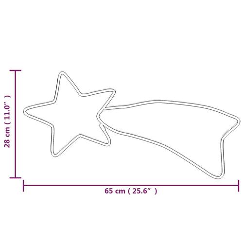 Stjerneskud 2 stk. 65x28 cm 48 LED'er varmt hvidt lys