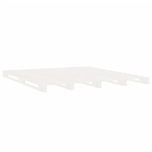 Sengeramme uden madras 200x200 cm massivt fyrretræ hvid