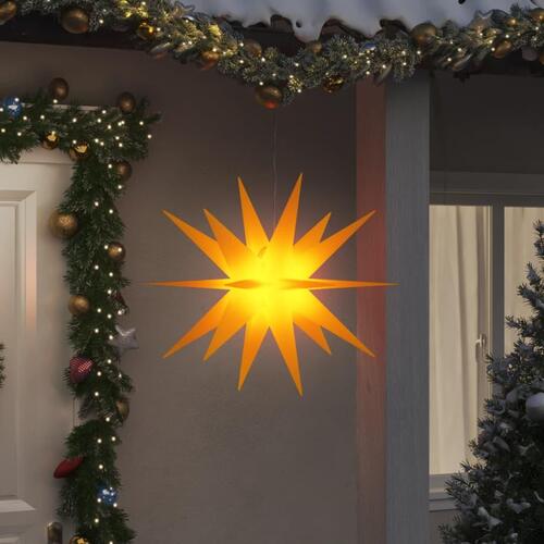 Juledekoration med LED-lys foldbar 100 cm gul