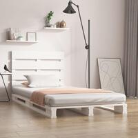 Sengeramme uden madras 90x200 cm massivt fyrretræ hvid
