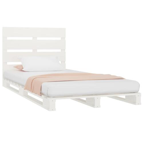 Sengeramme uden madras 90x200 cm massivt fyrretræ hvid