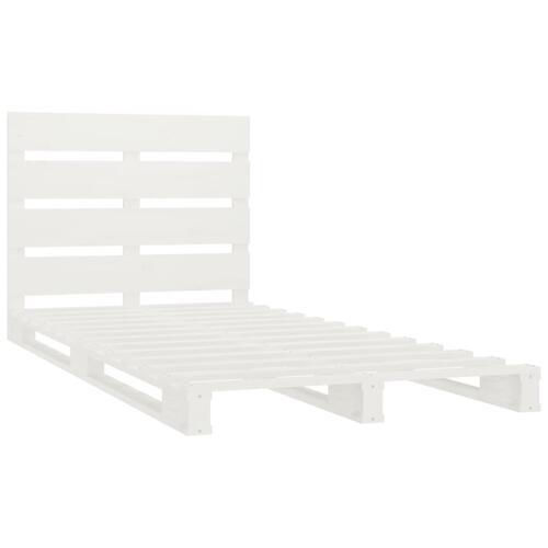 Sengeramme uden madras 90x200 cm massivt fyrretræ hvid
