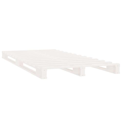Sengeramme uden madras 90x200 cm massivt fyrretræ hvid