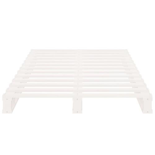 Sengeramme uden madras 90x200 cm massivt fyrretræ hvid