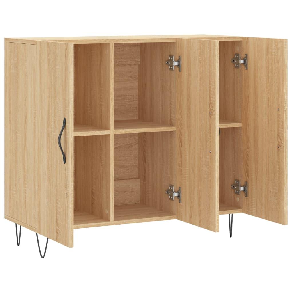 Skab 90x34x80 cm konstrueret træ røget egetræsfarve