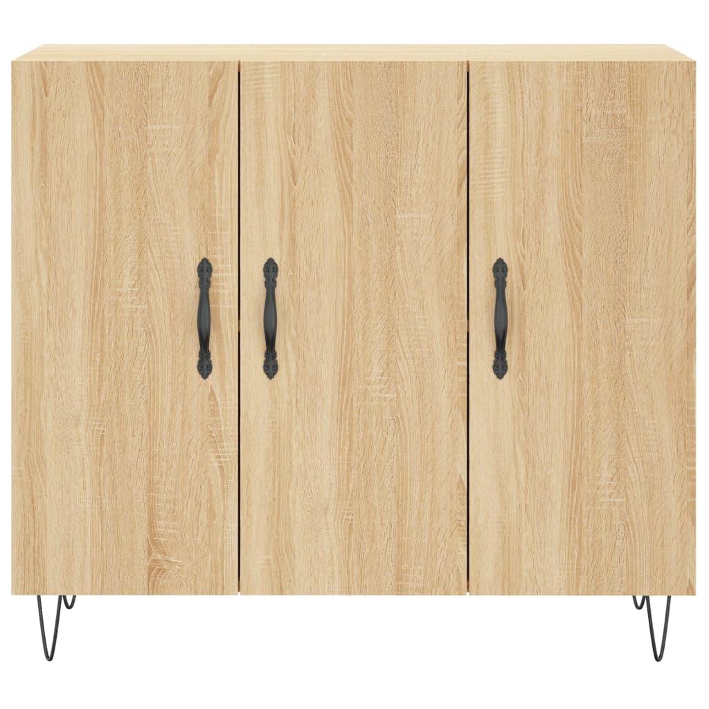 Skab 90x34x80 cm konstrueret træ røget egetræsfarve