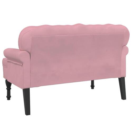 Bænk med ryglæn 119,5x64,5x75 cm velour lyserød