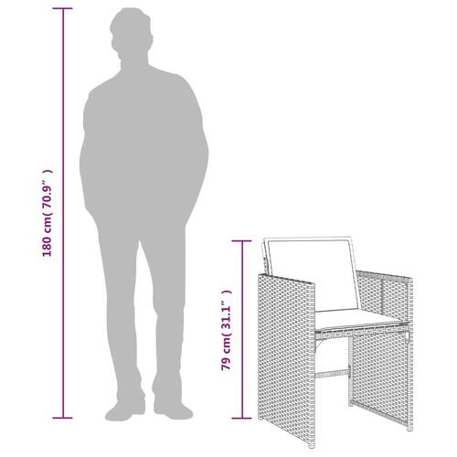 Spisebordssæt til haven 11 dele med hynder polyrattan beige