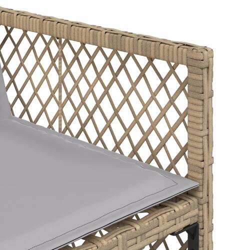 Spisebordssæt til haven 7 dele med hynder polyrattan beige