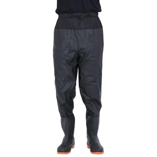 Waist waders med støvler str. 43 sort