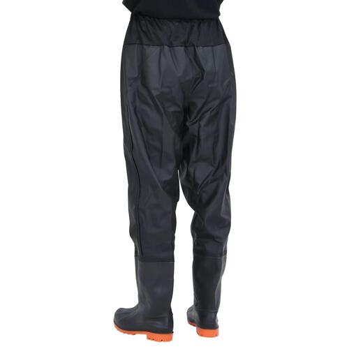 Waist waders med støvler str. 43 sort