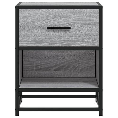 Sengeborde 2 stk. 40x31x50 cm konstrueret træ grå sonoma-eg