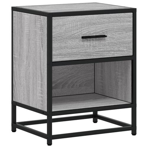 Sengeborde 2 stk. 40x31x50 cm konstrueret træ grå sonoma-eg