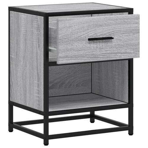 Sengeborde 2 stk. 40x31x50 cm konstrueret træ grå sonoma-eg