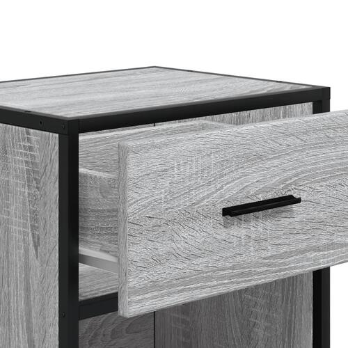Sengeborde 2 stk. 40x31x50 cm konstrueret træ grå sonoma-eg