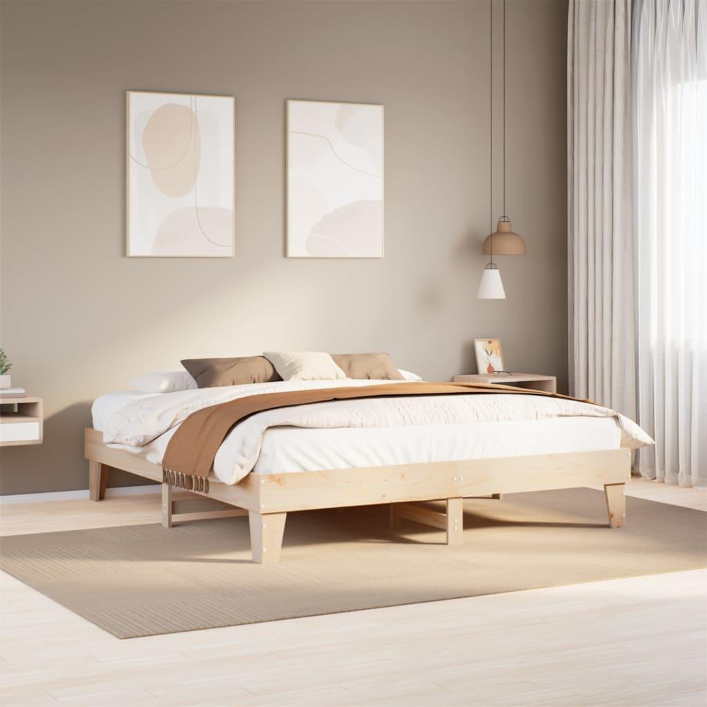 Sengeramme uden madras 180x200 cm massivt fyrretræ