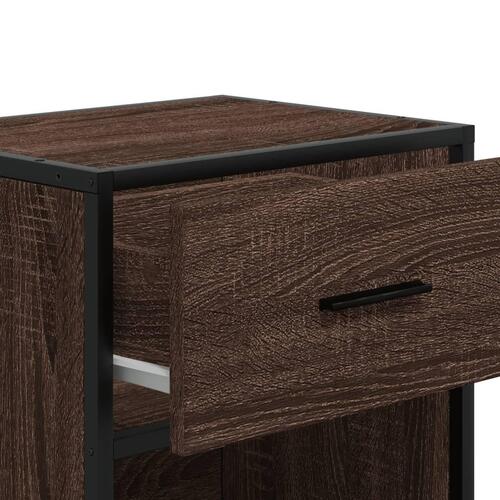 Sengeborde 2 stk. 40x31x50 cm konstrueret træ brun egetræsfarve