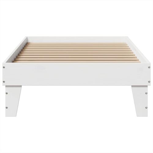 Sengeramme uden madras 90x200 cm massivt fyrretræ hvid