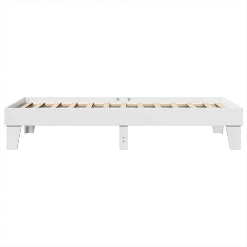 Sengeramme uden madras 90x200 cm massivt fyrretræ hvid