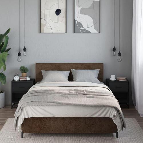 Sengeskabe 2 stk. 40x31x50 cm konstrueret træ sort