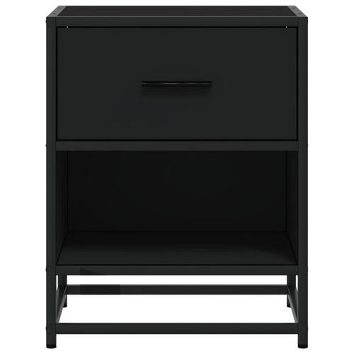 Sengeskabe 2 stk. 40x31x50 cm konstrueret træ sort