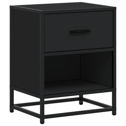 Sengeskabe 2 stk. 40x31x50 cm konstrueret træ sort