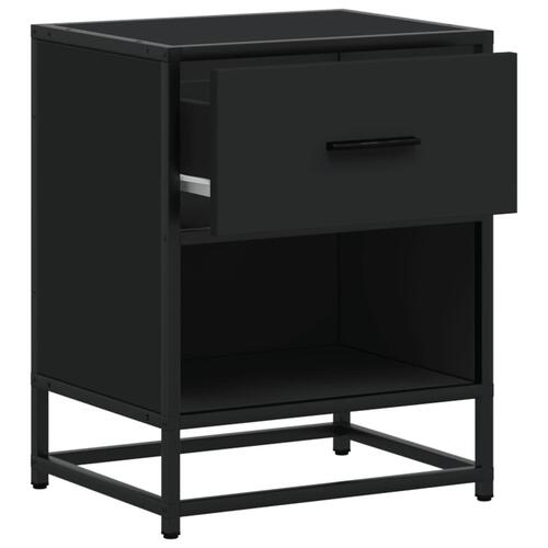 Sengeskabe 2 stk. 40x31x50 cm konstrueret træ sort