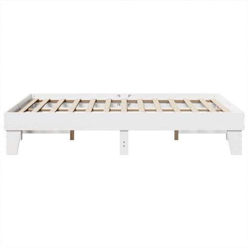 Sengeramme uden madras 160x200 cm massivt fyrretræ hvid