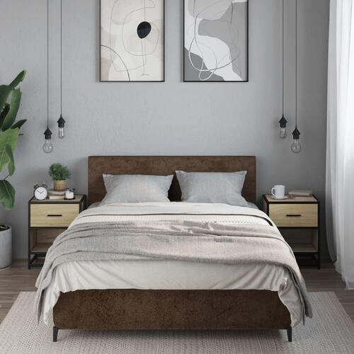 Sengeborde 2 stk. 40x31x50 cm konstrueret træ sonoma-eg