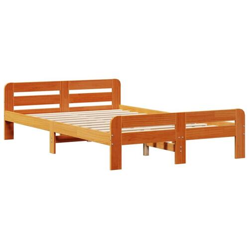 Sengeramme uden madras 120x200 cm massivt fyrretræ gyldenbrun