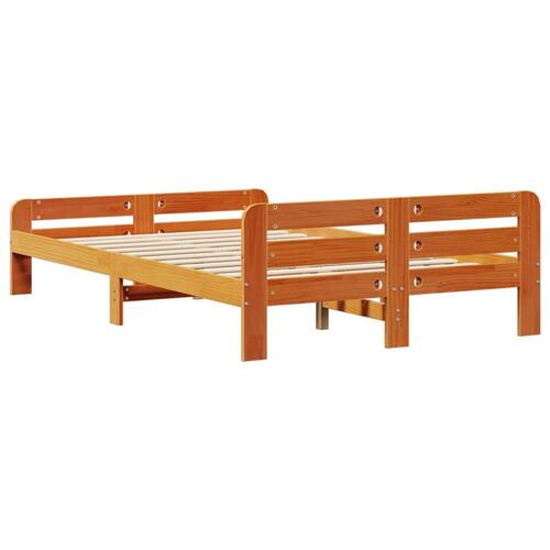 Sengeramme uden madras 120x200 cm massivt fyrretræ gyldenbrun