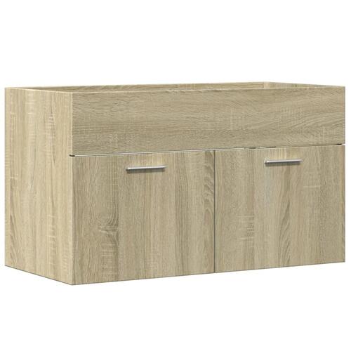 Skab til håndvask 80x38,5x46 cm konstrueret træ sonoma-eg