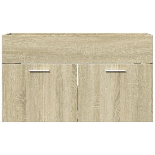 Skab til håndvask 80x38,5x46 cm konstrueret træ sonoma-eg