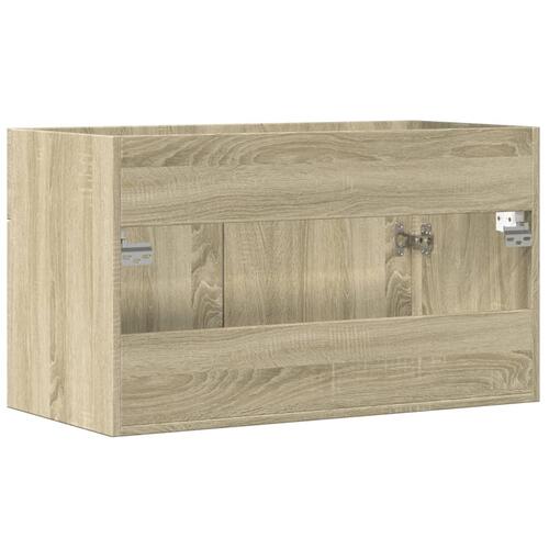 Skab til håndvask 80x38,5x46 cm konstrueret træ sonoma-eg