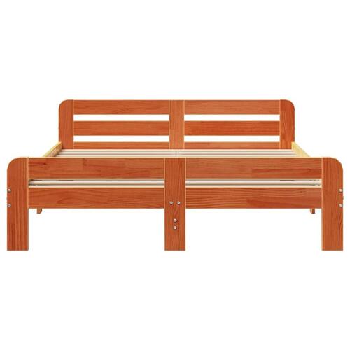 Sengeramme uden madras 160x200 cm massivt fyrretræ gyldenbrun