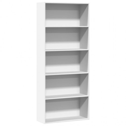 Bogreol 80x30x189 cm konstrueret træ hvid