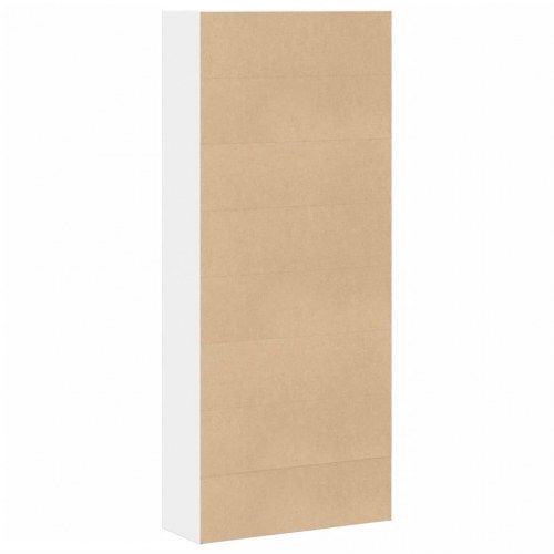 Bogreol 80x30x189 cm konstrueret træ hvid