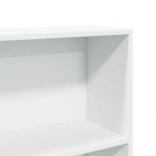 Bogreol 80x30x189 cm konstrueret træ hvid