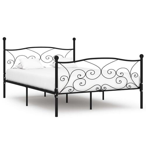 Sengestel med lamelbund 140 x 200 cm metal sort