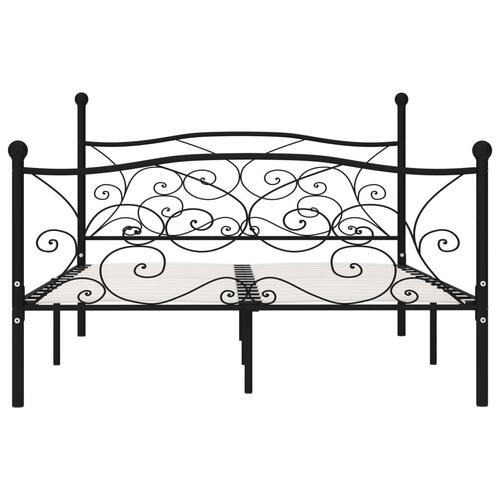 Sengestel med lamelbund 140 x 200 cm metal sort