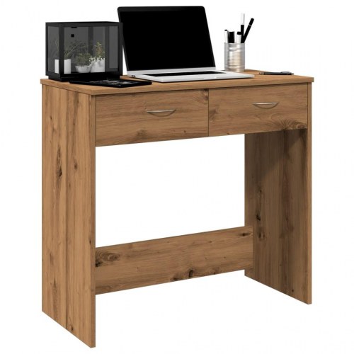 Skrivebord i kunsteg - 80 × 40 × 75 cm med 2 skuffer
