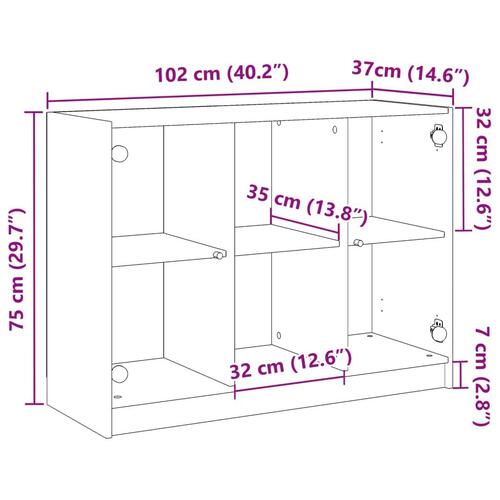 Skænk 102x37x75,5 cm konstrueret træ kunsteg