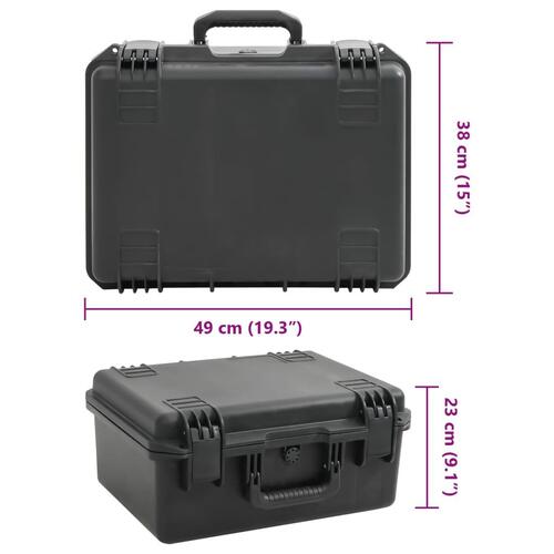 Transportabel flightcase 49x38x23 cm PP sort