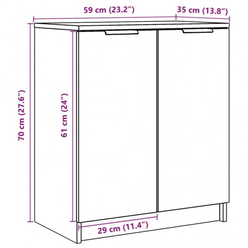 Skoskab 59 × 35 × 70 cm i konstrueret træ - kunsteg