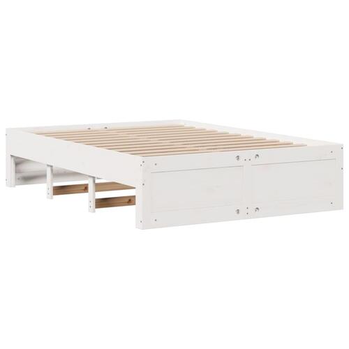 Sengeramme m. skuffer 150x200 cm uden madras massivt fyr hvid